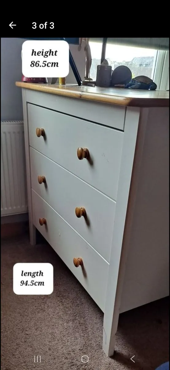 baby changing unit & drawers - Image 1