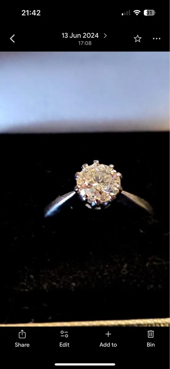 1.25 ct Diamond engagement ring - Image 1