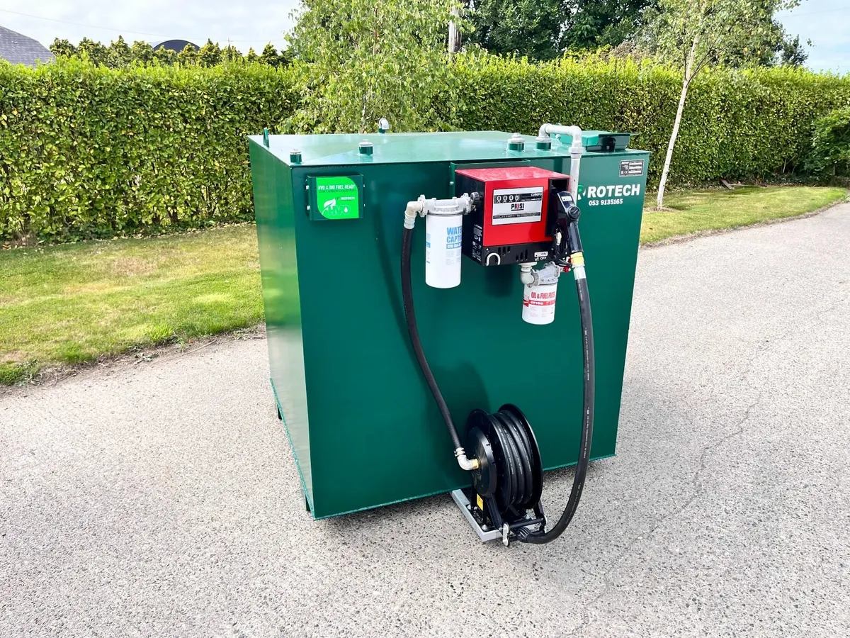 2700 Litre Steel Bunded Tank with Pump & Reel - Image 2