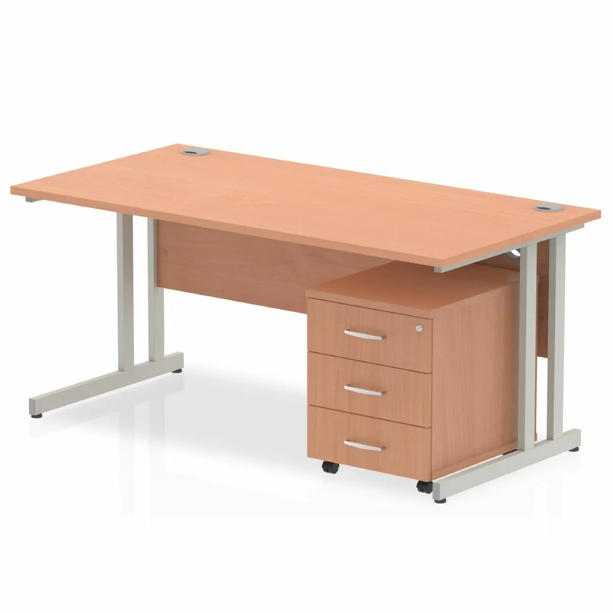 Bundle deal beech desk pedestal and Sammy mesh off - Image 1