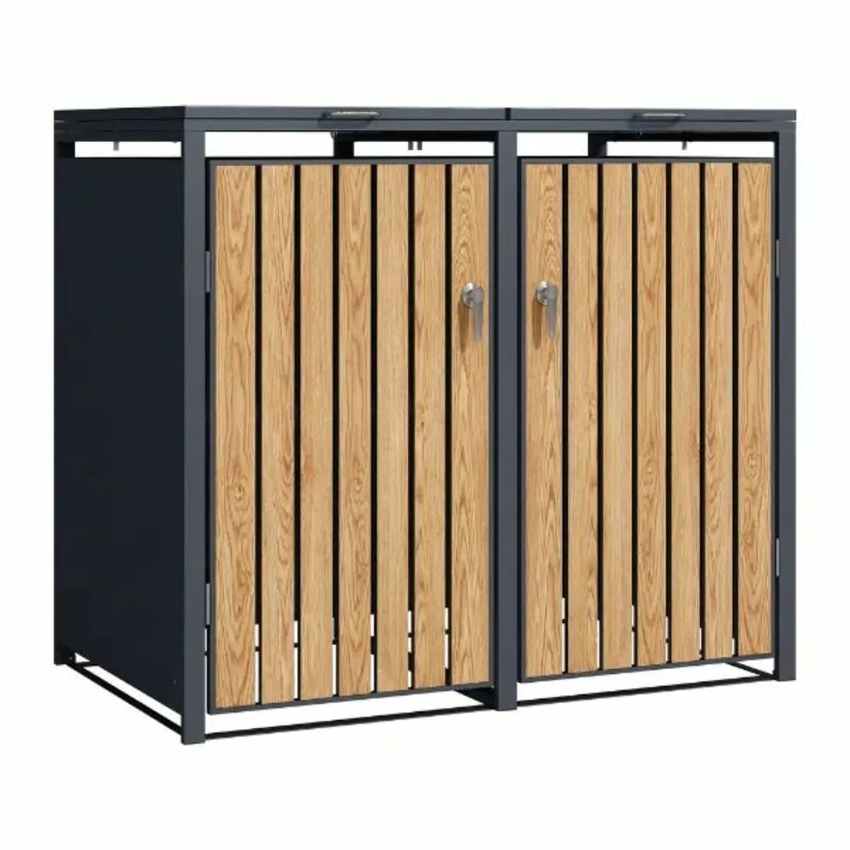 Premium Metal Wheelie Bin Shelter – 2 Bay – Natura - Image 4