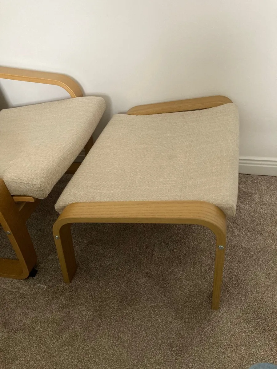 Chair& foot stool. Poang IKEA. Very little wear. - Image 3