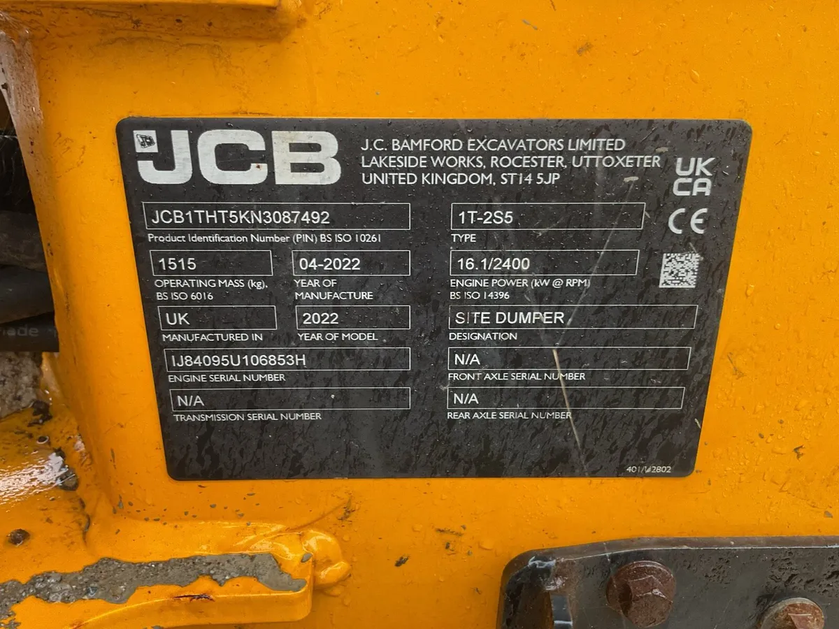 Choice of 3 JCB 1 tonne dumpers - Image 4