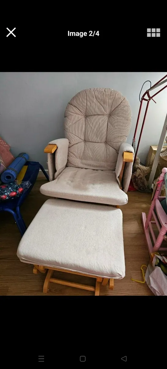 Nursing chair and cot €60 for pair - Image 1