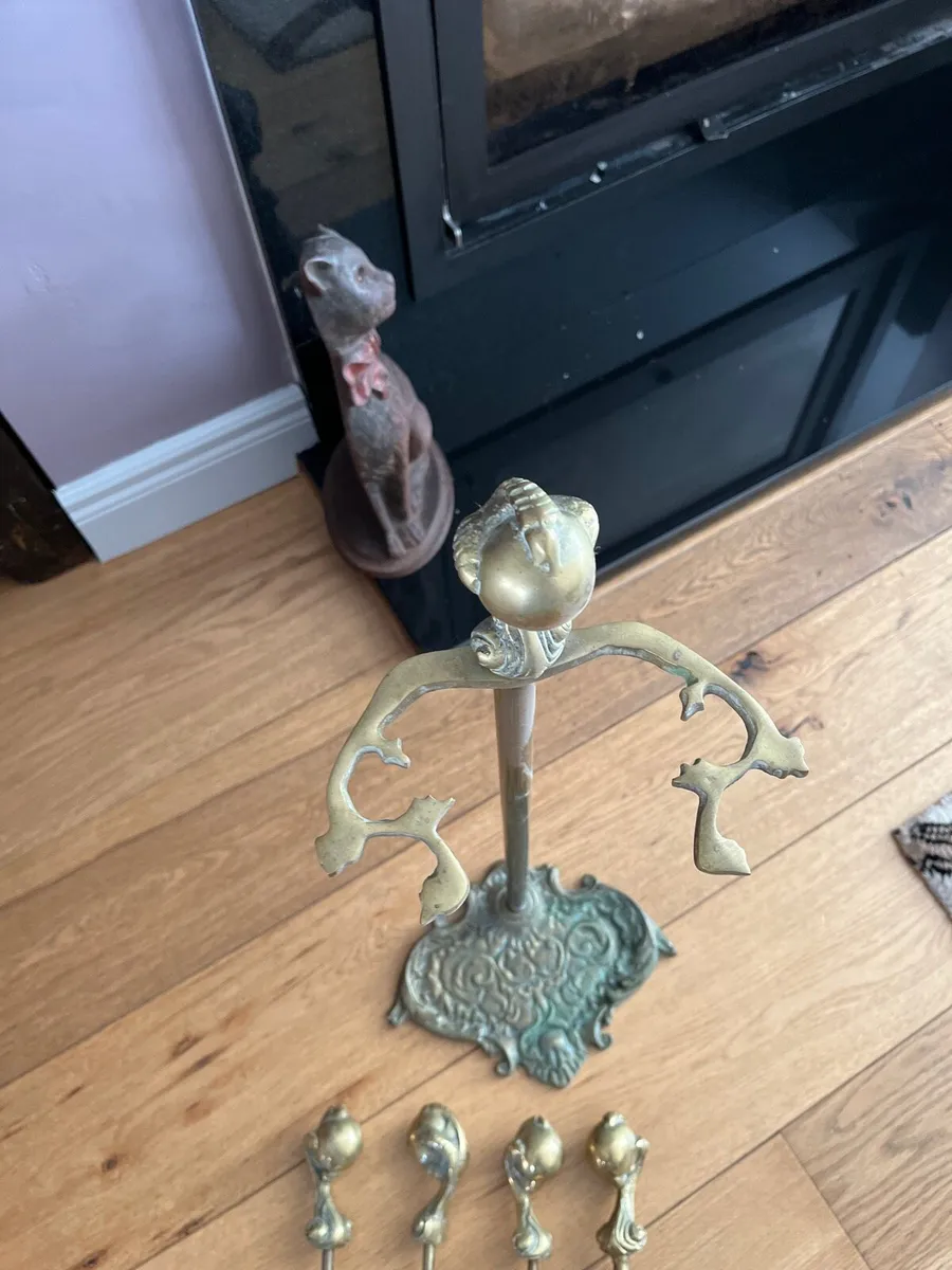 Brass ball and claw companion set - Image 4