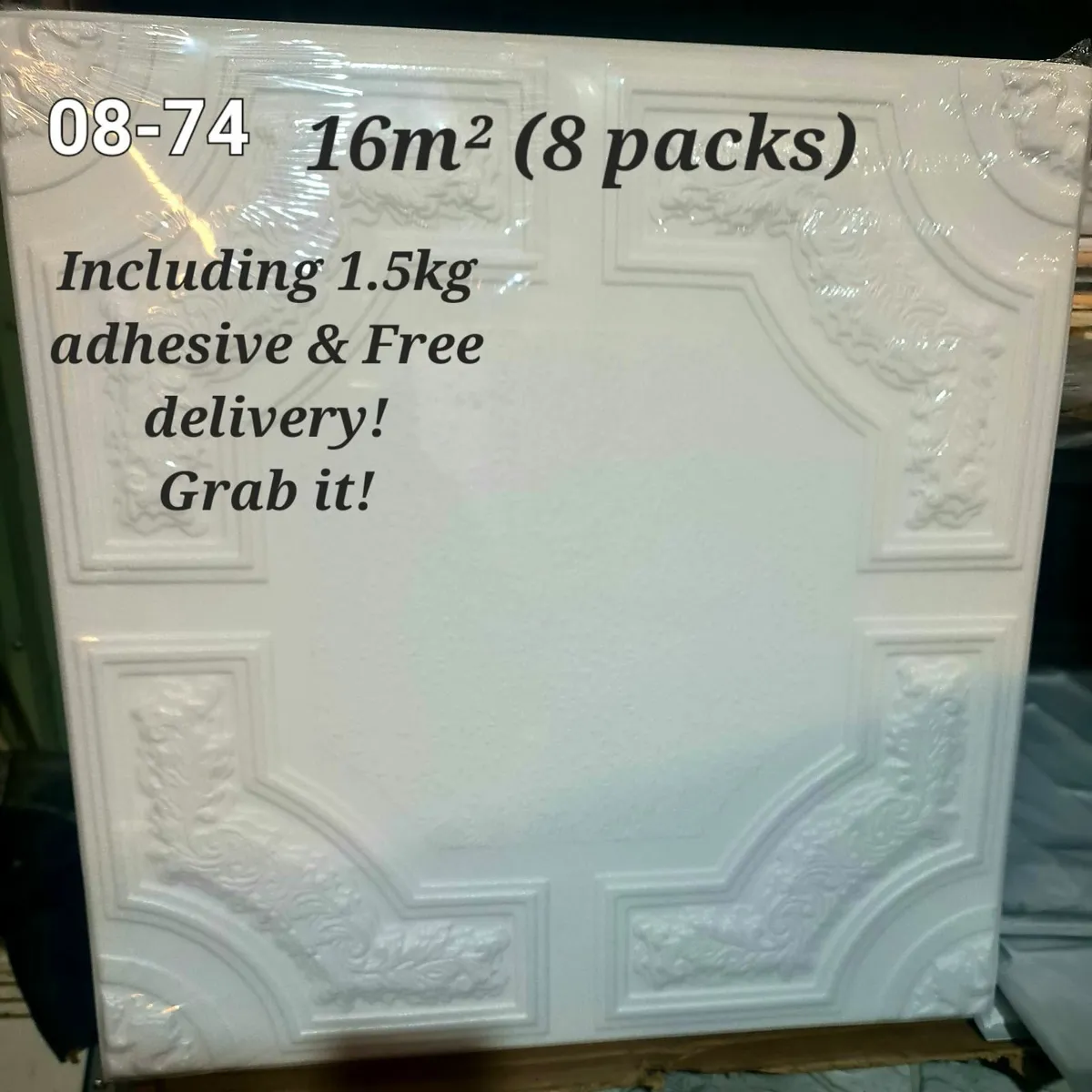 Decoratives Polystyren Ceiling Tiles 8 packs 16m2 - Image 1