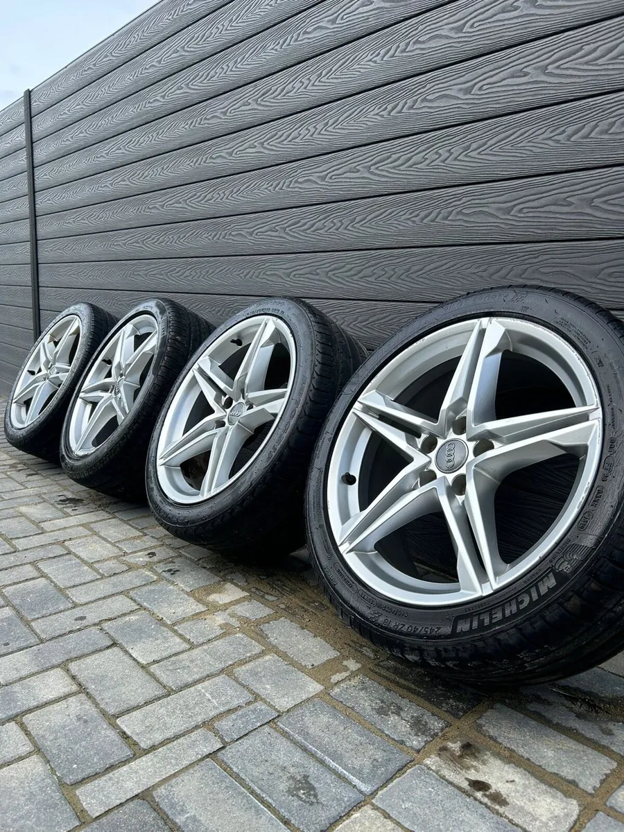 18”  GENUINE AUDI A4 S-LINE ALLOY WHEELS & TYRES - Image 1