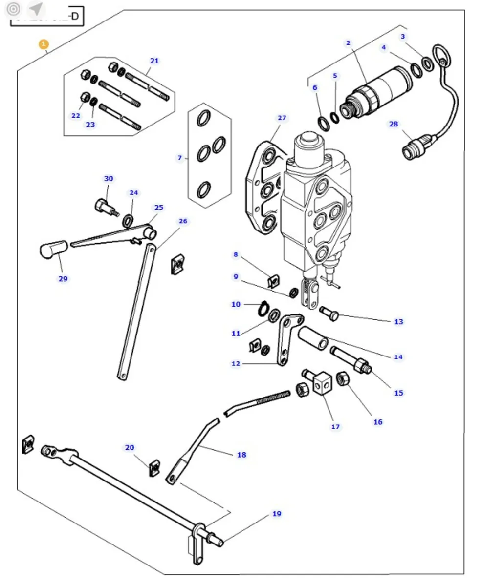 Massey Ferguson 4200srs 3rd Spool Valve Lever Kit