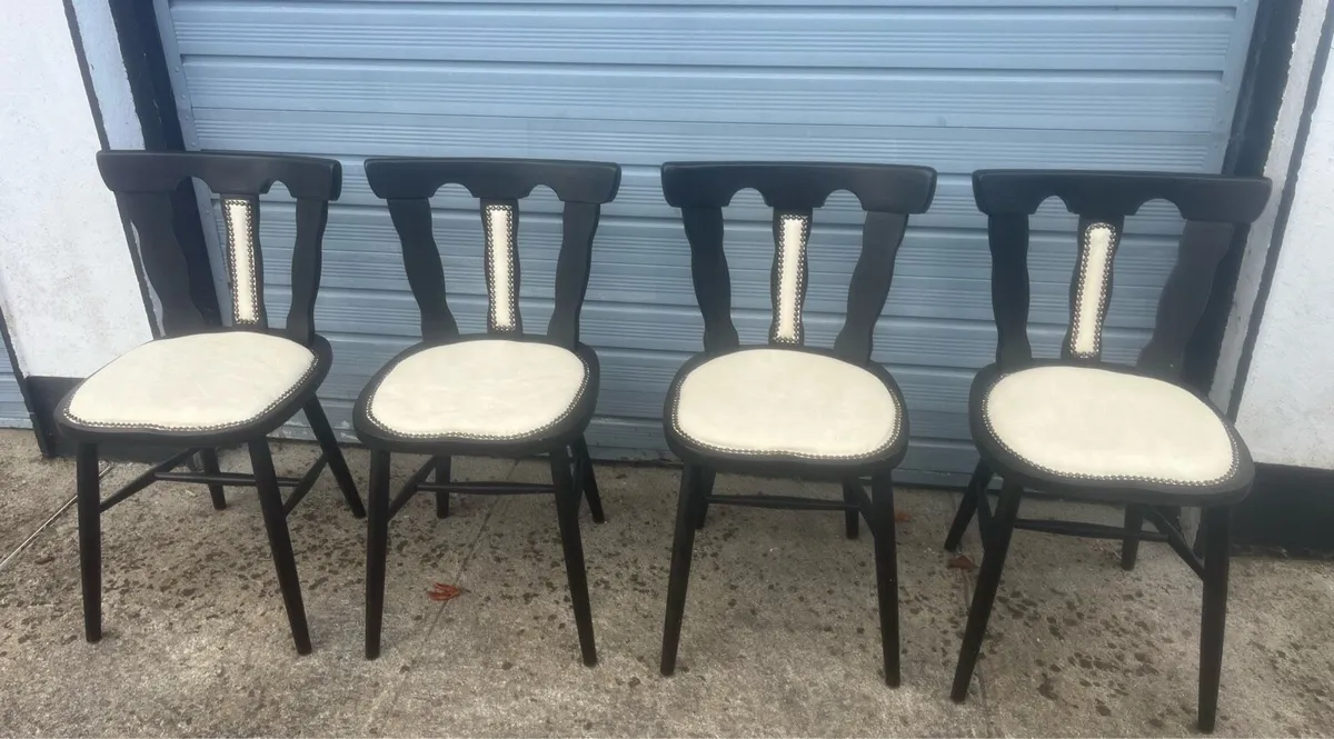 4 solid hardwood chairs - Image 1