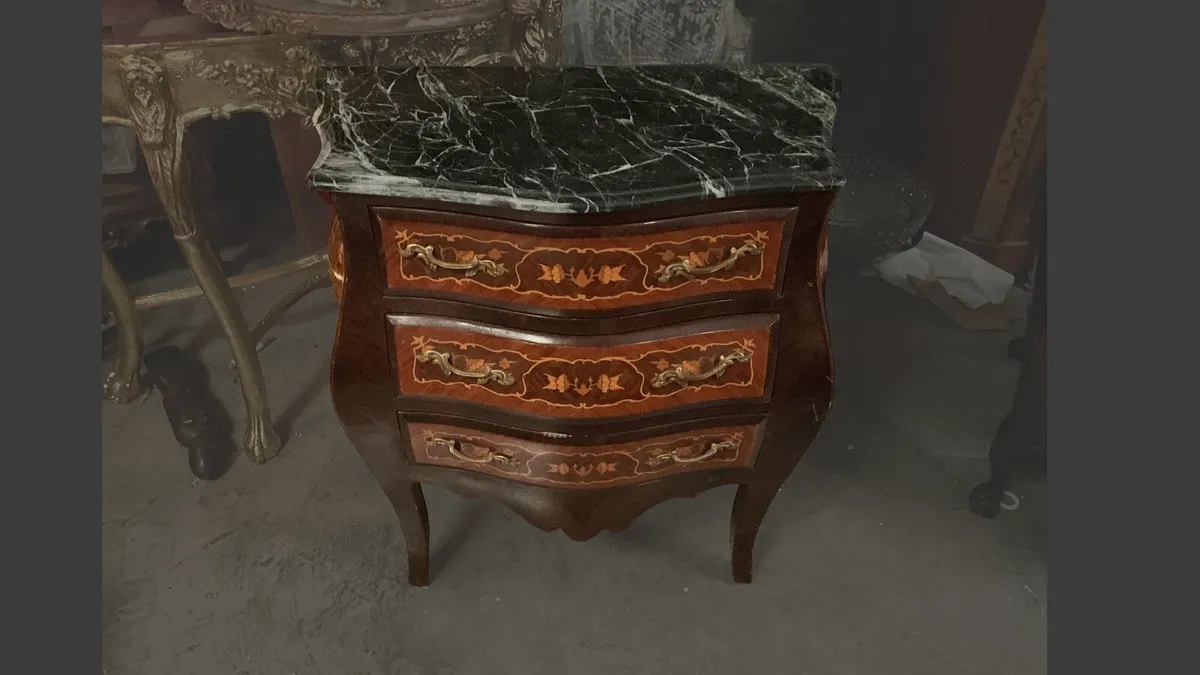 Old bombe chest about 50 years with marble top - Image 1