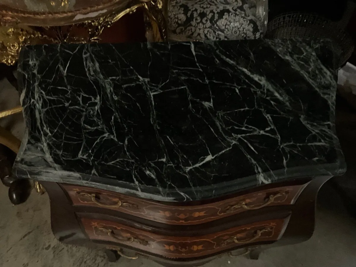 Old bombe chest about 50 years with marble top - Image 2