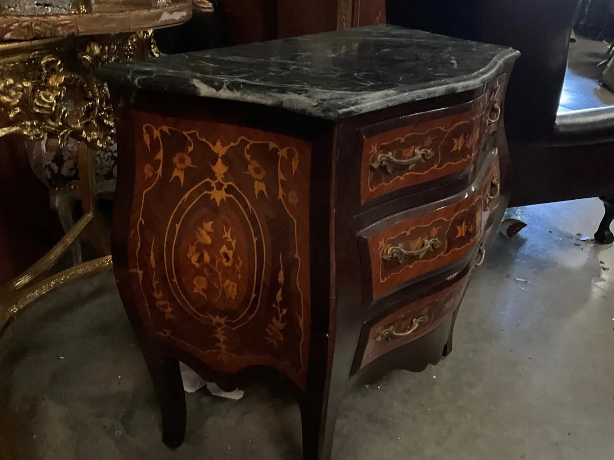Old bombe chest about 50 years with marble top - Image 3