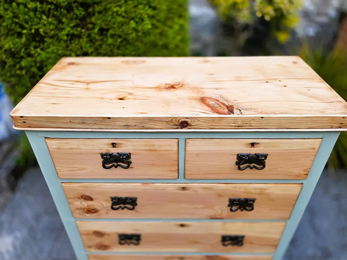 Antique Painted Pine Chest- Circa 1910 - Image 4