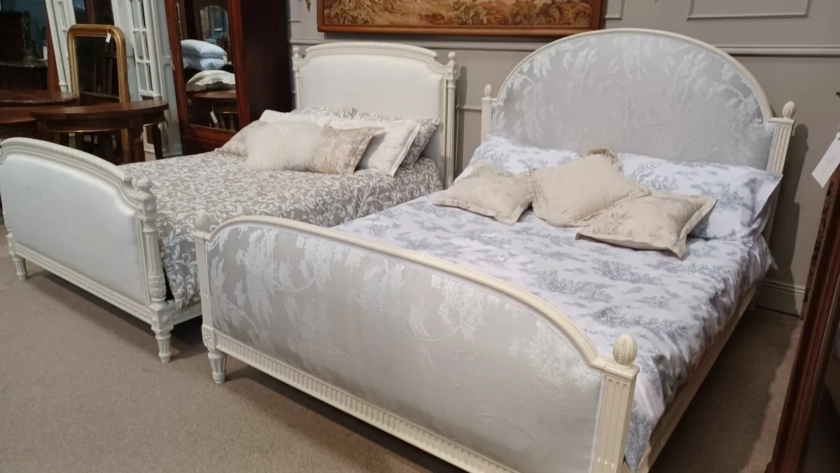 Two unique antique KING SIZE Louis XVI beds - Image 1