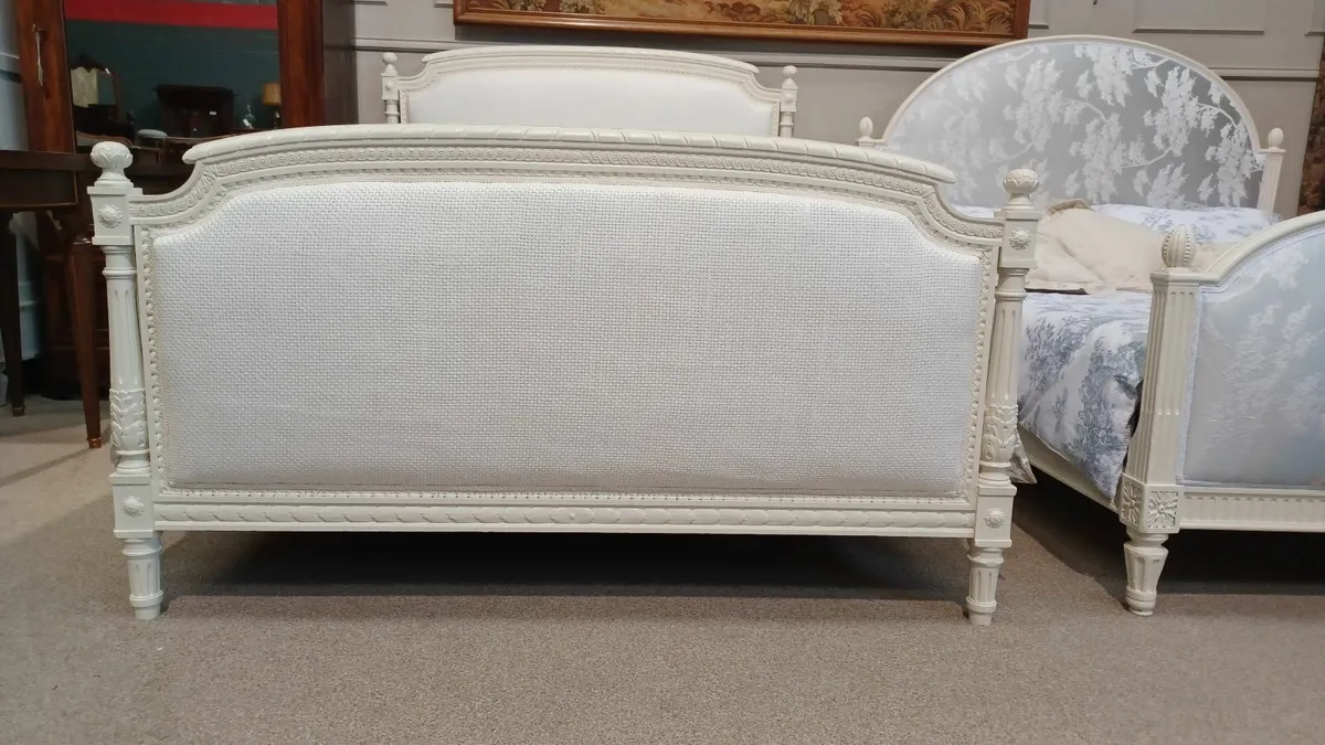 Two unique antique KING SIZE Louis XVI beds - Image 4