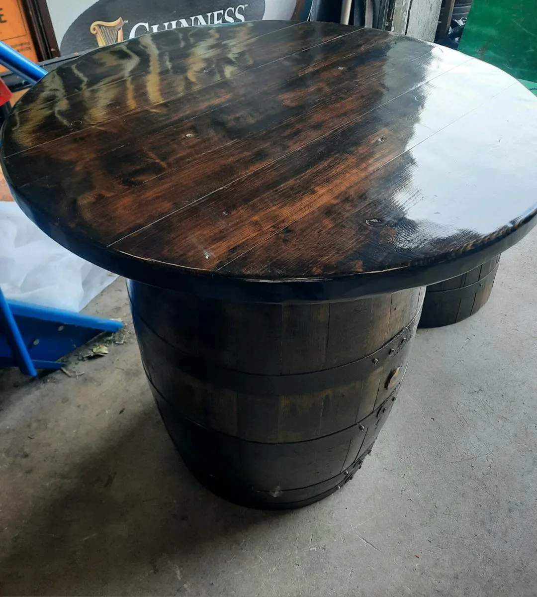 Oak whiskey barrel table - Image 3
