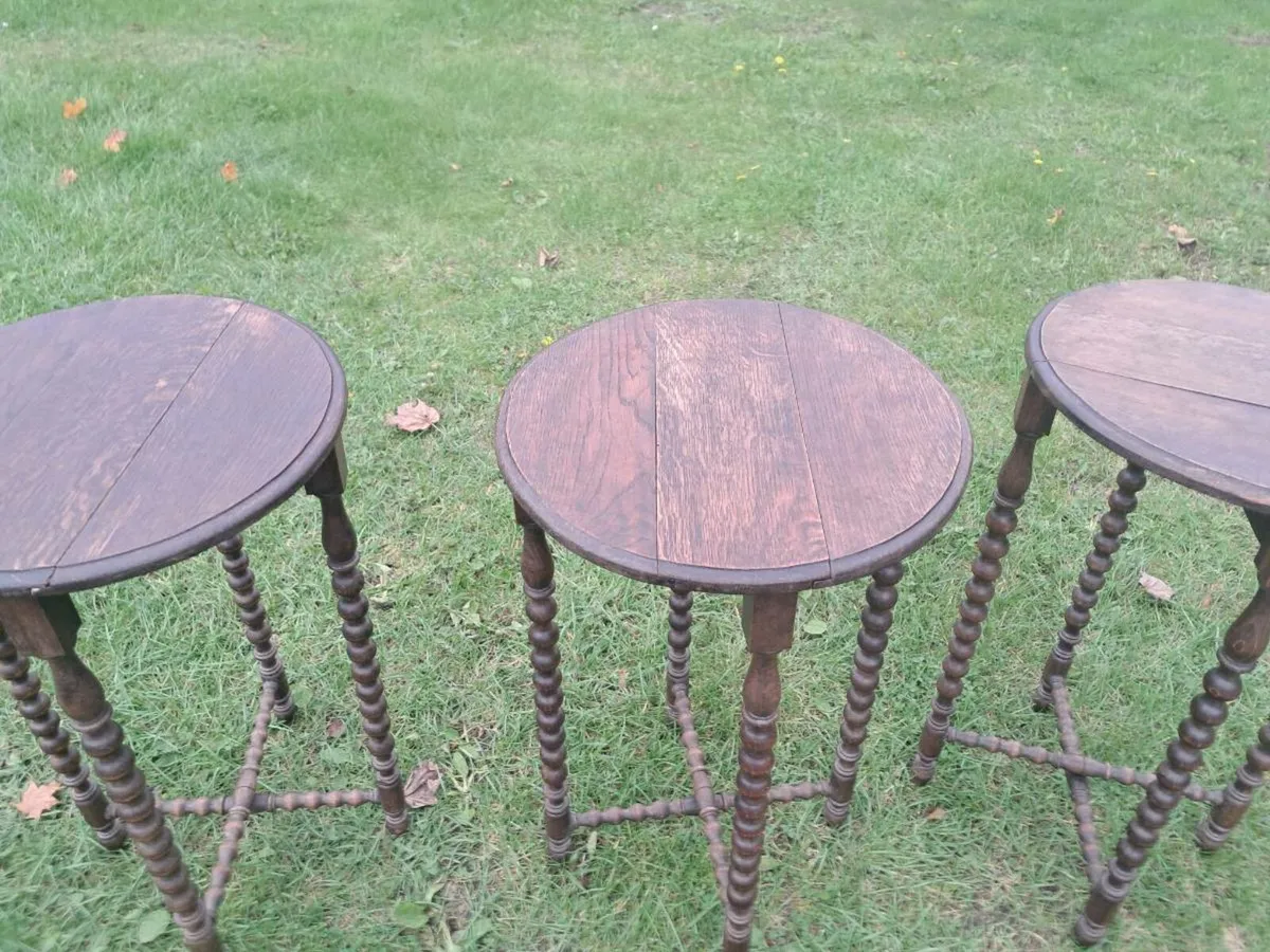 3 oak tables - Image 4