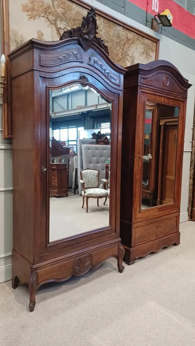 Two antique single-door wardrobes - Image 3