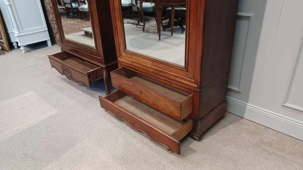 Two antique single-door wardrobes - Image 4