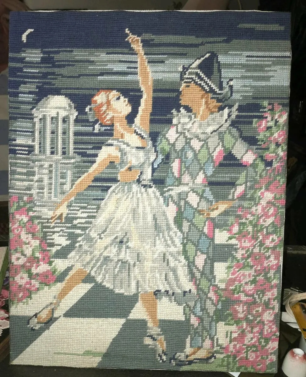 Original French tapestry on board - Image 1