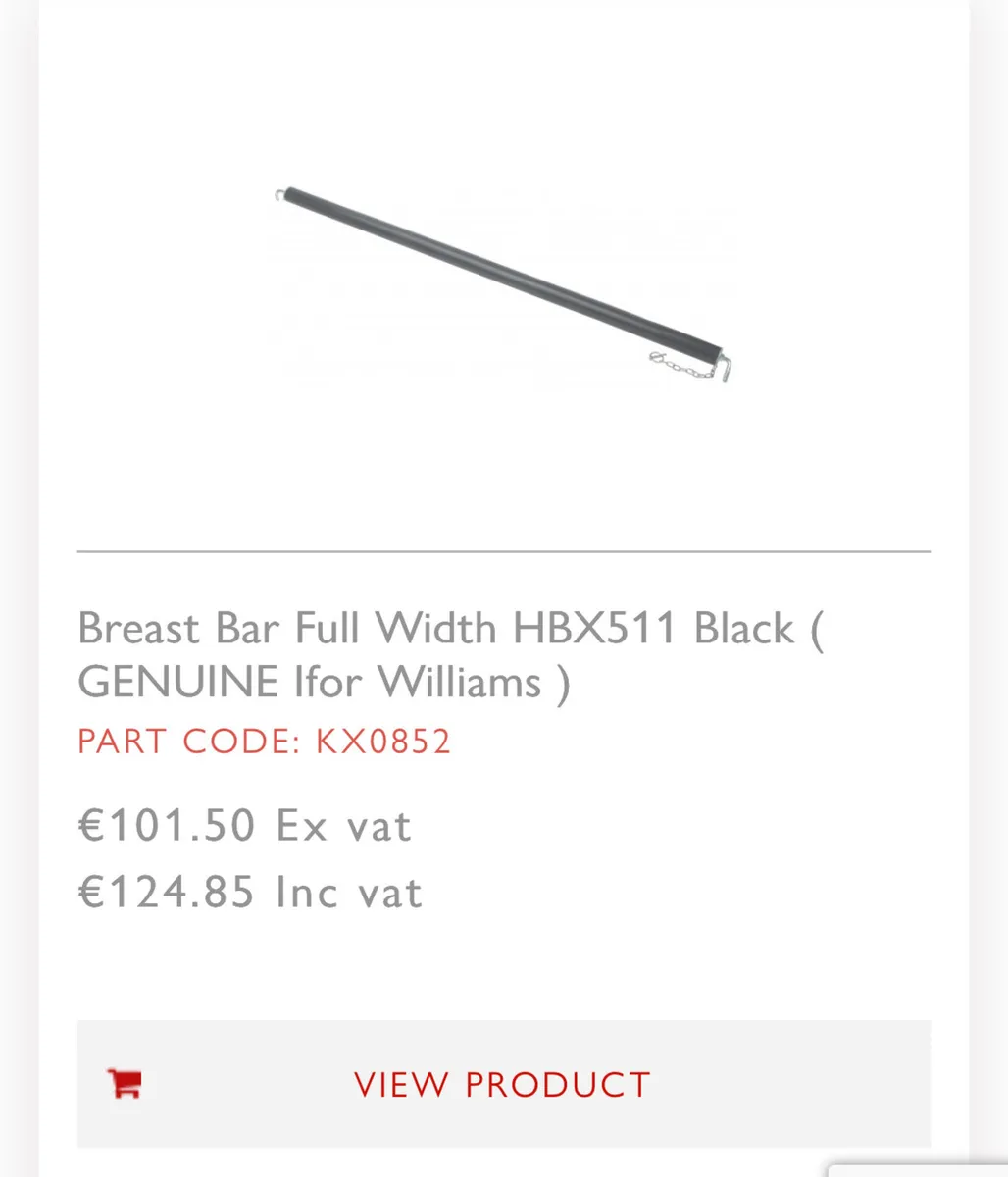 IFor Williams HBX511 full length breast bar