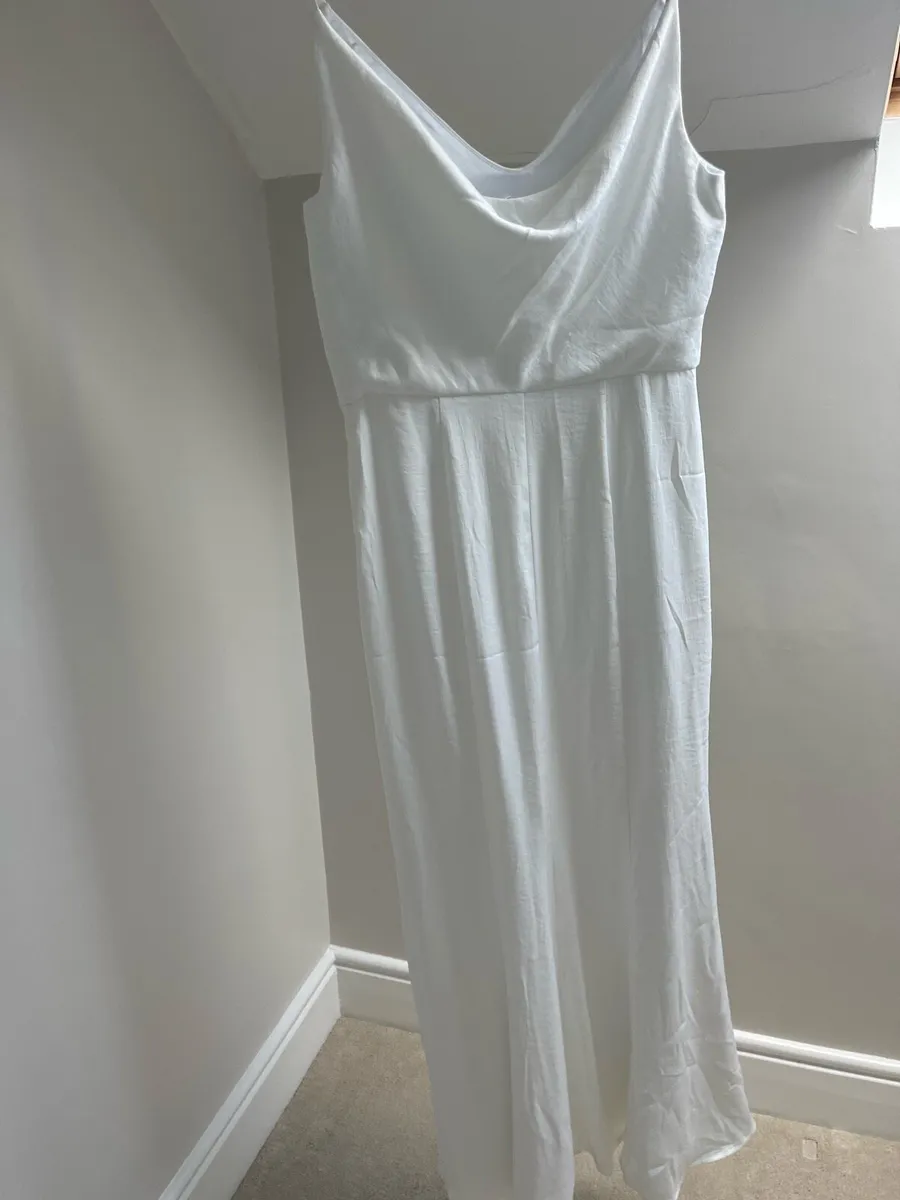 White Satin Wedding Gown - Image 4