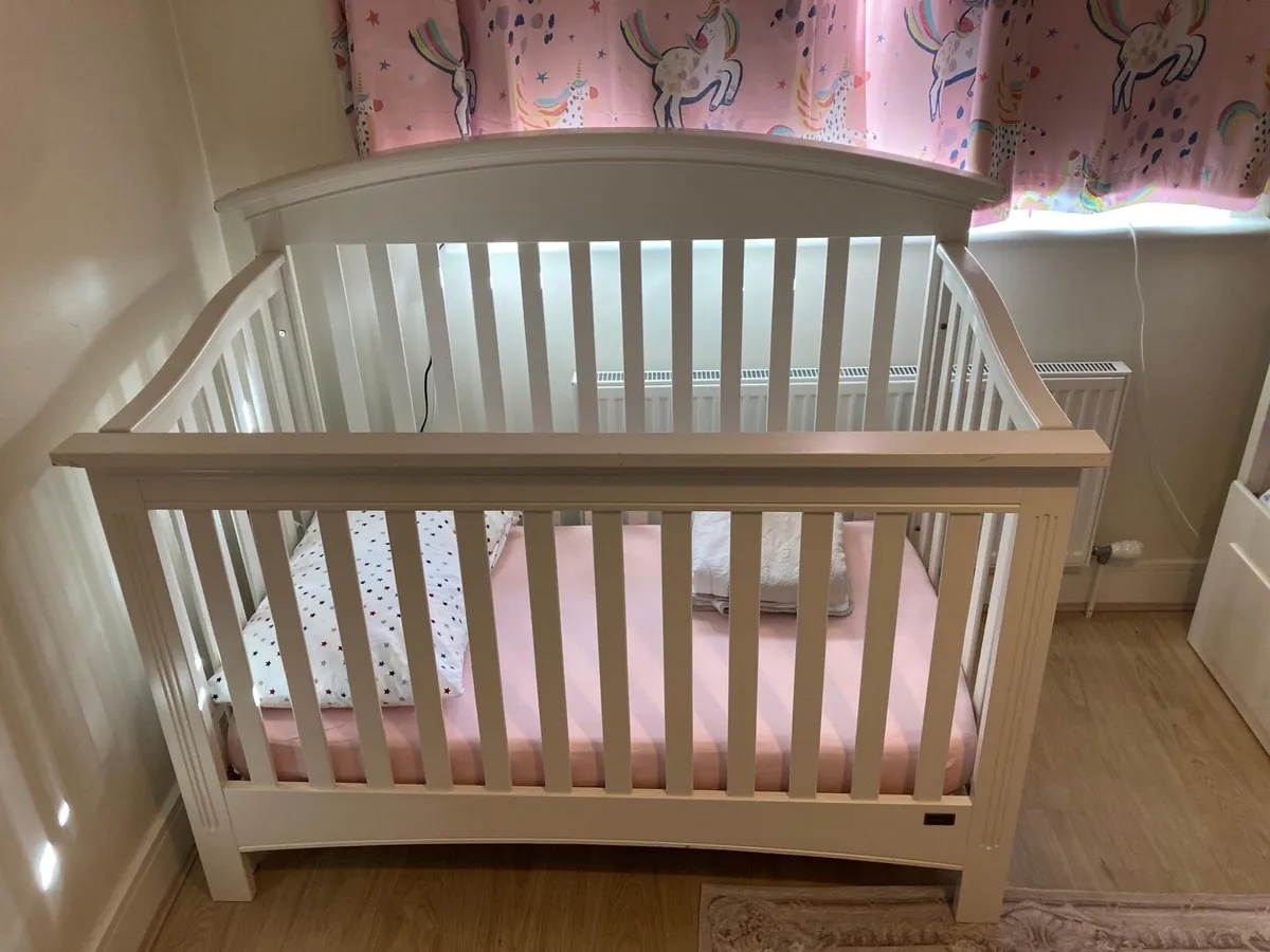 Wooden Crib/ Toddler Bed with Mattress - Image 1