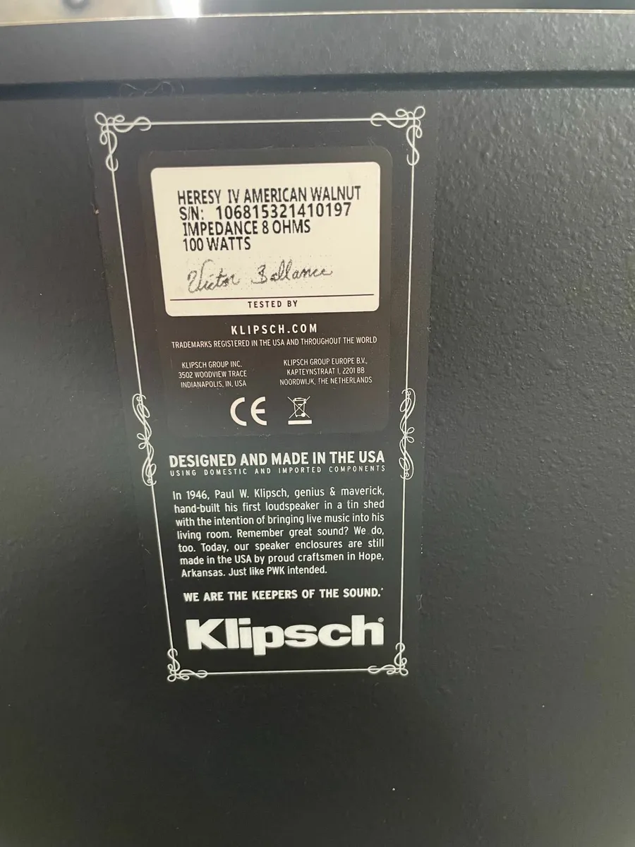 PAIR Klipsch Heresey  IVHorn Loaded  Speaker - Image 4