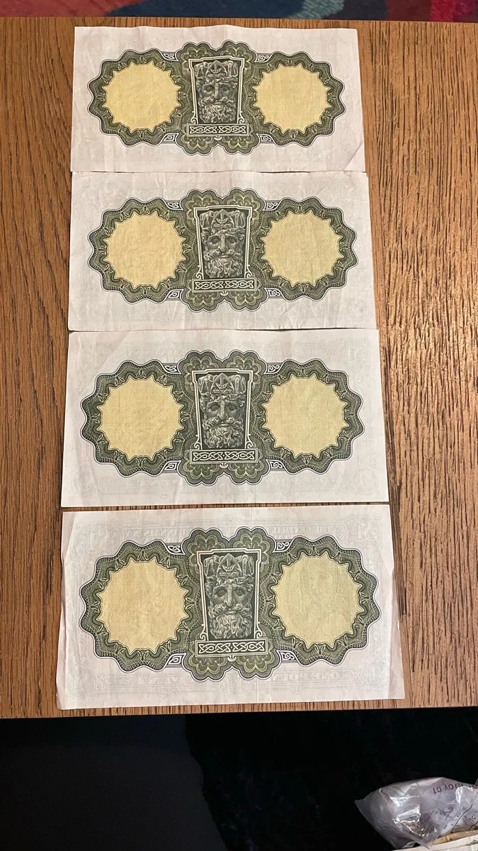 4 one pound lady lavery bank notes. - Image 2