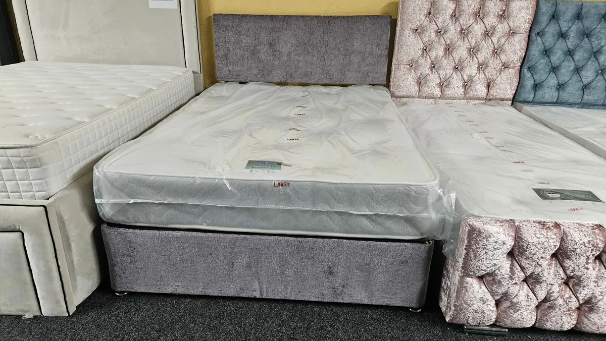 Budget Divan Beds with Mattress & Headboard - Ware - Image 3