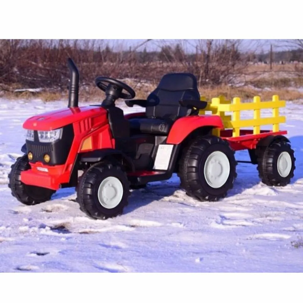 Turbo Harvest 12V Ride On Tractor Red with Trailer - Image 1