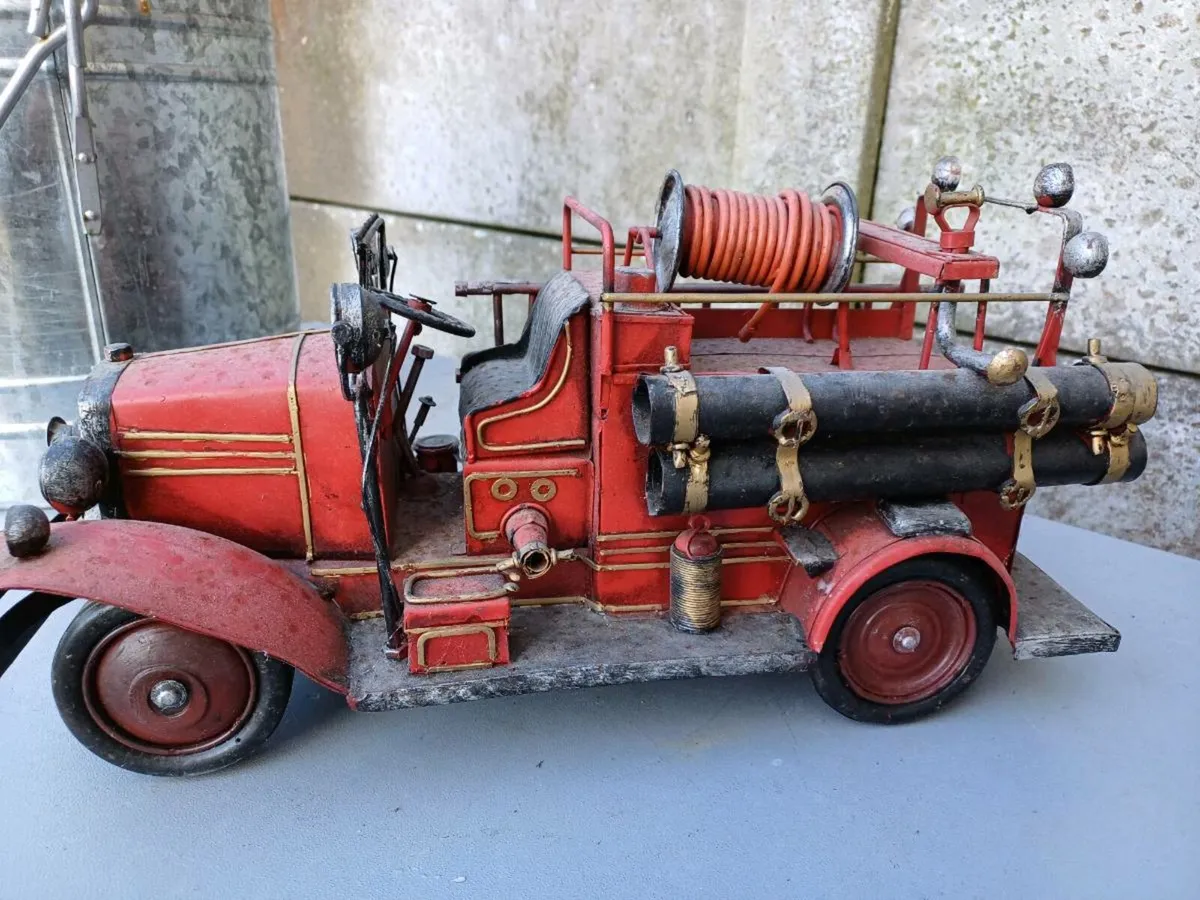 Vintage Collectible Metal Fire Trucks - Image 1