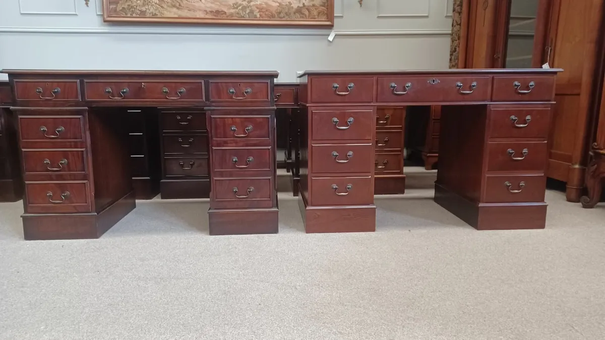 Excellent Antique Style Pedestal Desks - Image 2