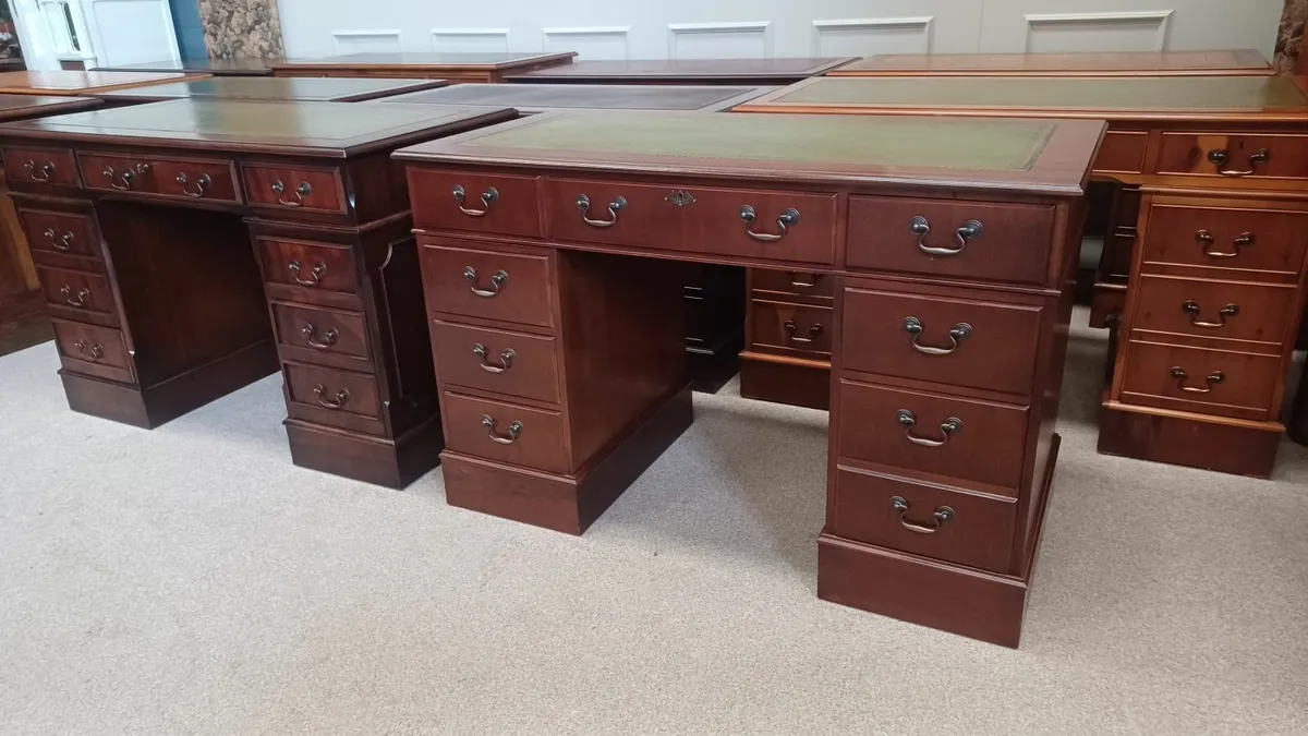 Excellent Antique Style Pedestal Desks - Image 3