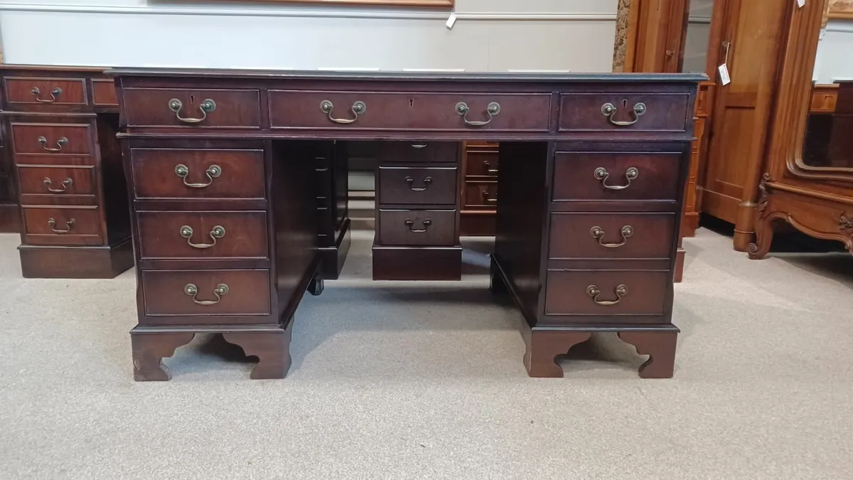 Excellent Antique Style Large Pedestal Desk - Image 1