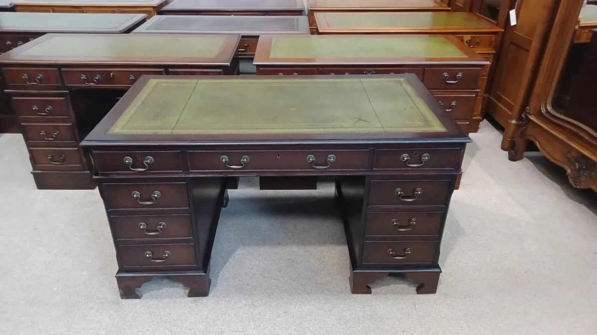 Excellent Antique Style Large Pedestal Desk - Image 3