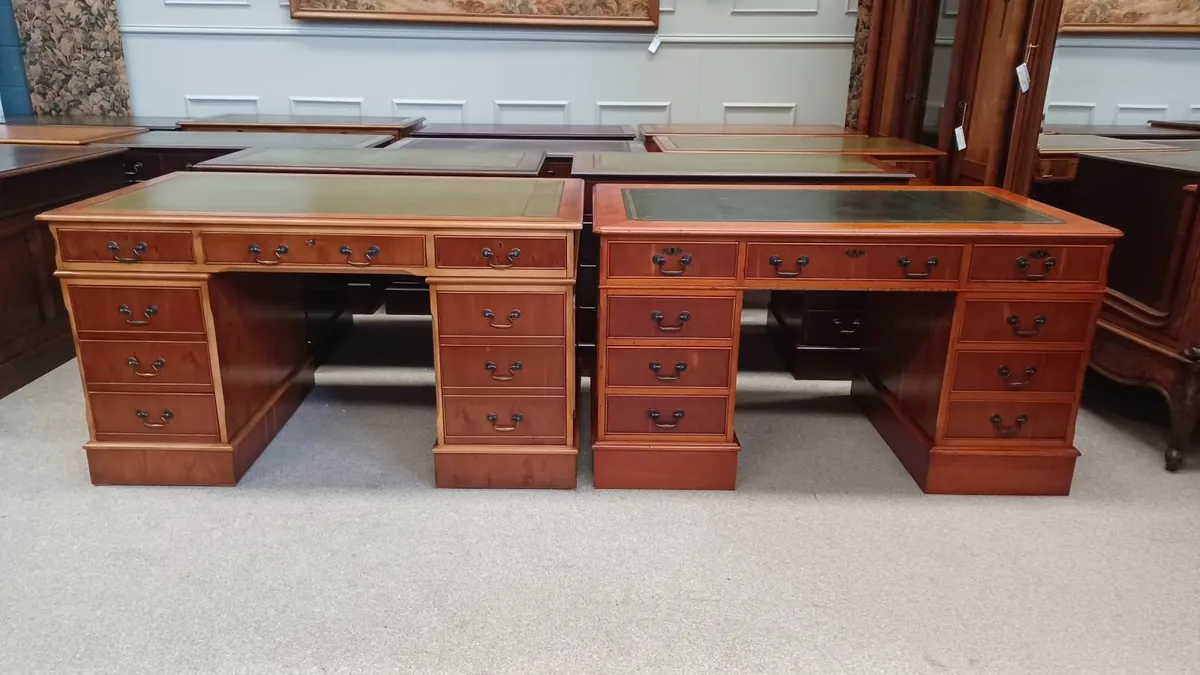 Excellent Antique Style Large Pedestal Desks - Image 1