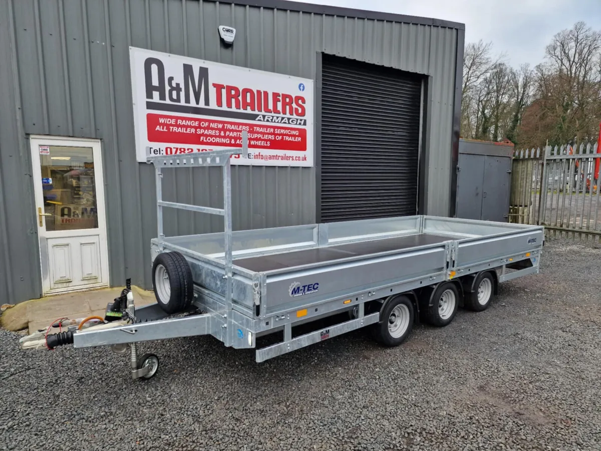 M-Tec 14ft triaxle flatbed trailer - Image 1
