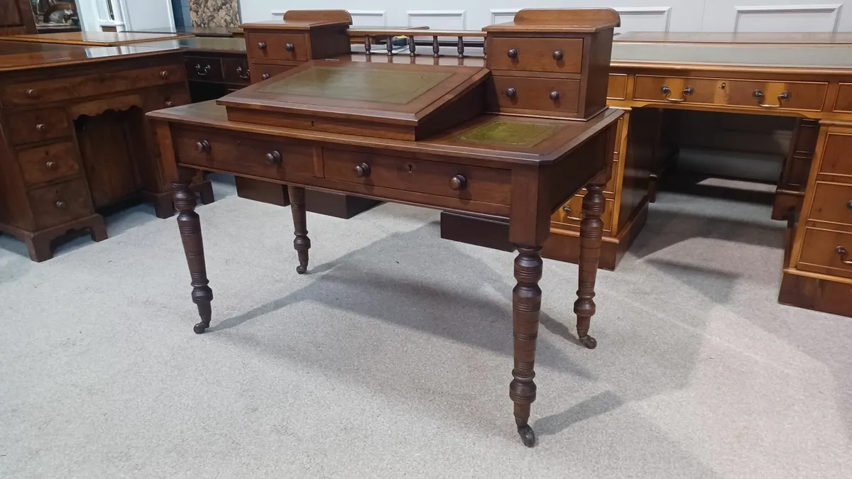 Antique Victorian Wooden Dickens Writing Desk - Image 4