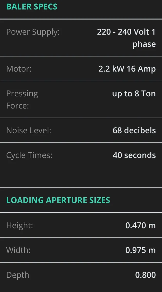 Cardboard baler compactor 150/200kg - Image 2