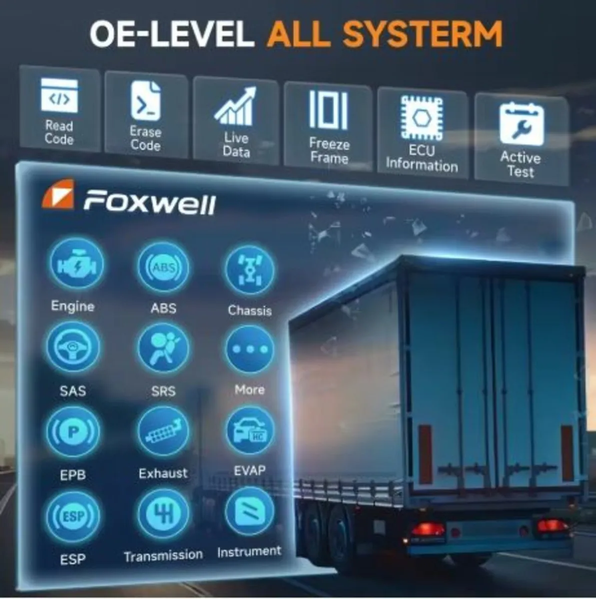 FOXWELL HD500 Heavy Duty Truck Scanner - Image 2