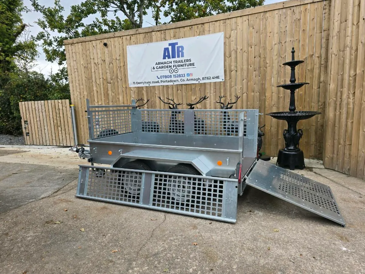 Broniss twin axle 8x4ft braked trailer meshsides - Image 4