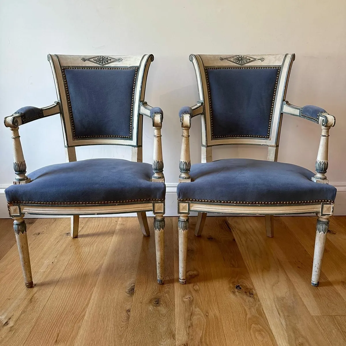 Pair of Vintage French Louis XV Style Armchairs - Image 1