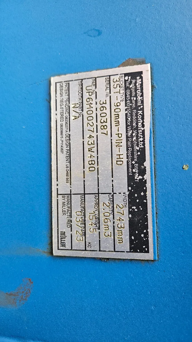 108" miller grading bucket 90mm pins - Image 2