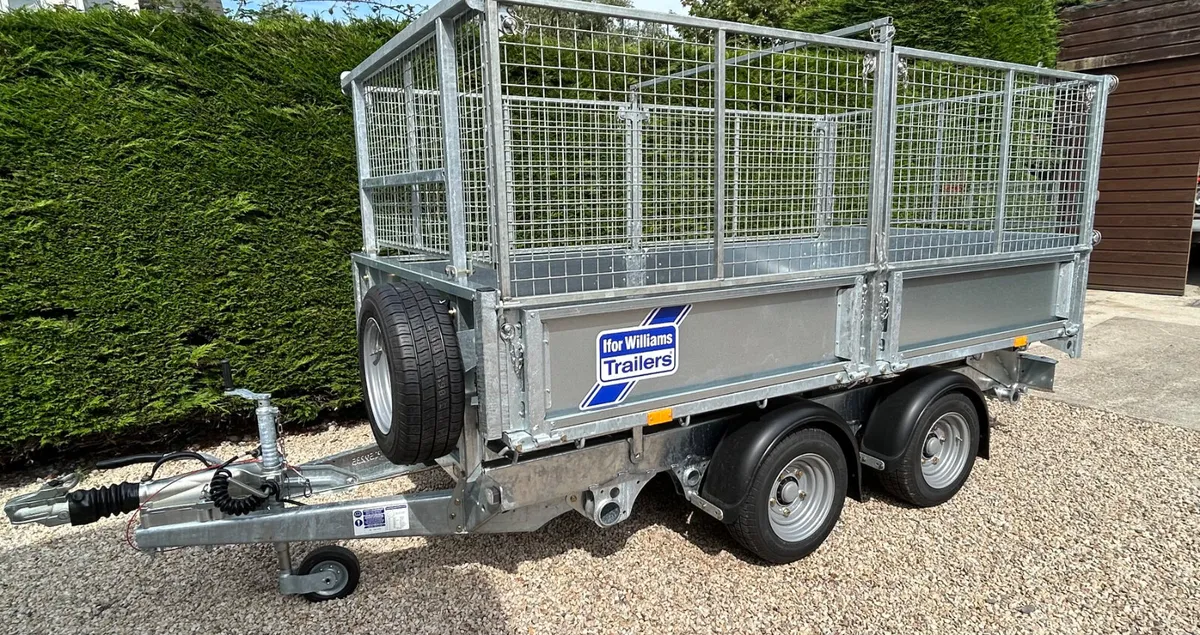 New Ifor Williams 10ft Tipping Trailer with Mesh - Image 1