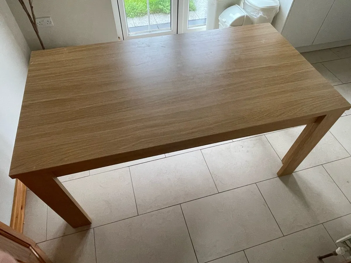 Oak Veneer Kitchen Table - Image 3