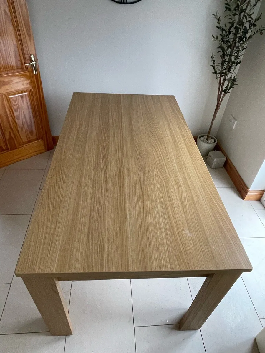 Oak Veneer Kitchen Table - Image 4