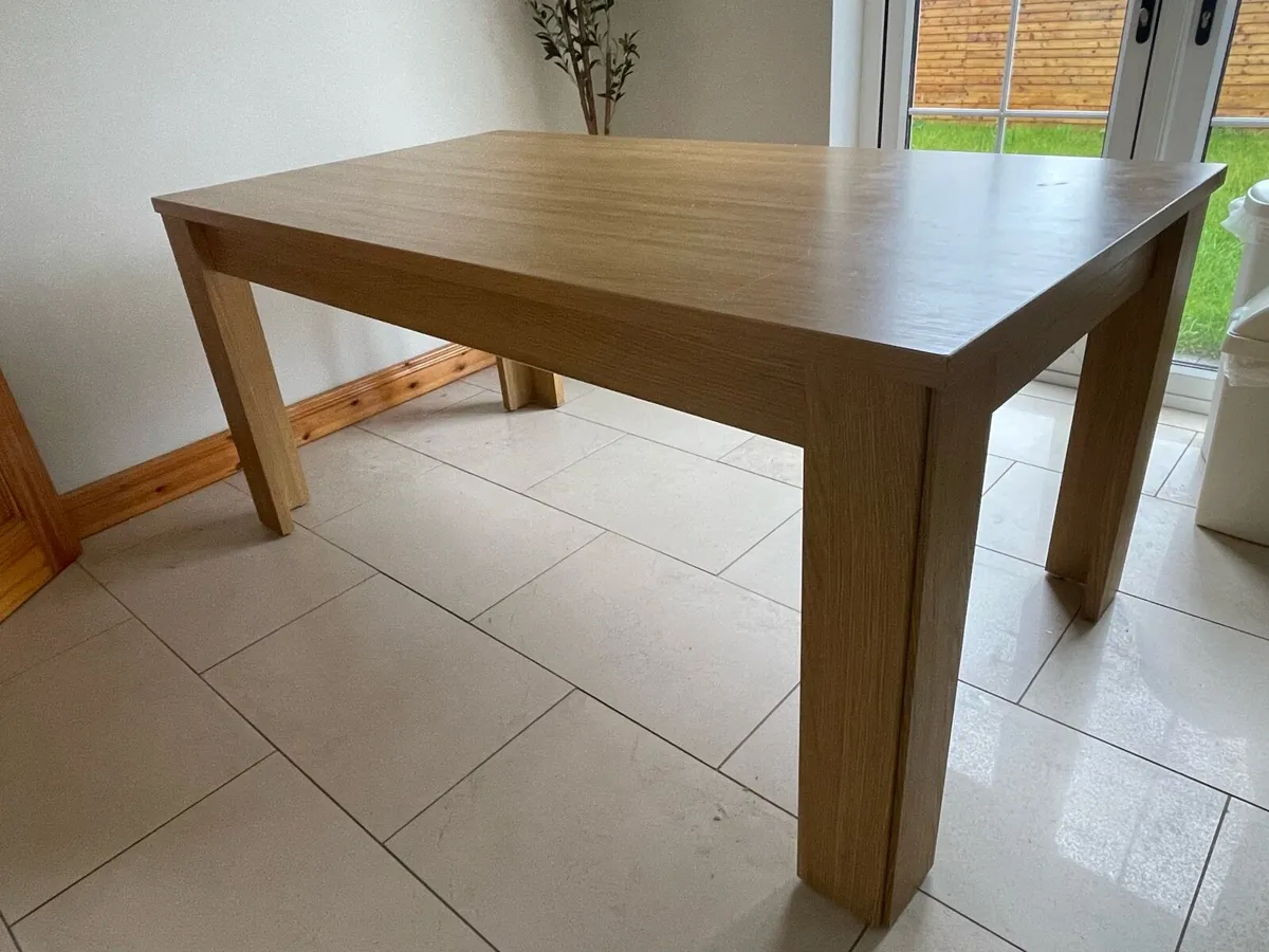 Oak Veneer Kitchen Table - Image 2