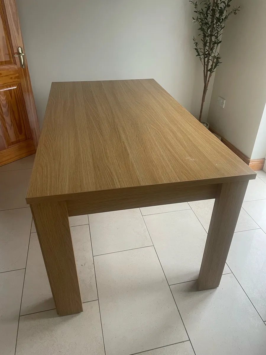 Oak Veneer Kitchen Table - Image 1