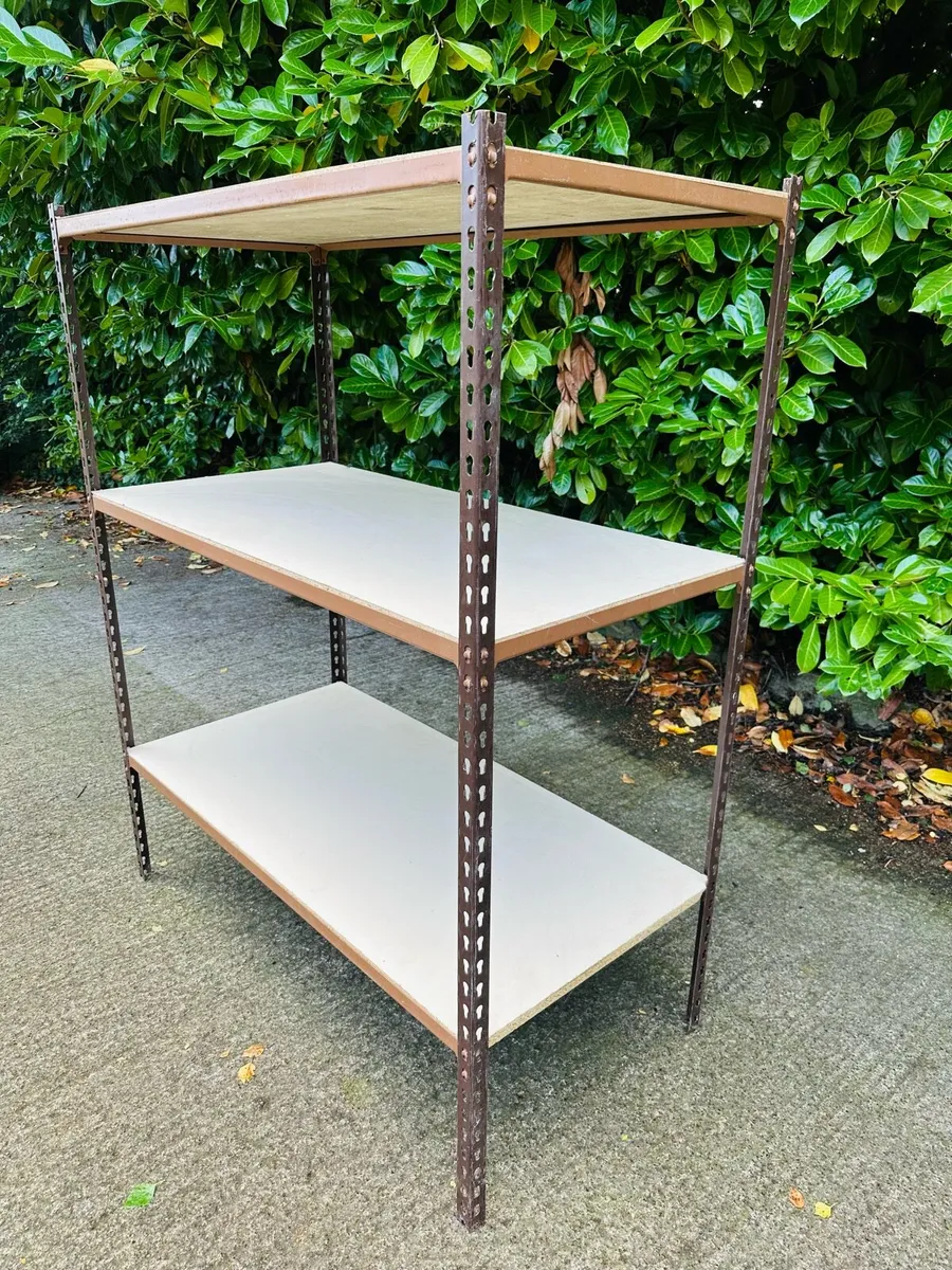 5 HEAVY DUTY STEEL SHELVING UNITS - Image 2